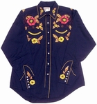 VINTAGE BLUMEN -  HEMD MIT STICKEREI
