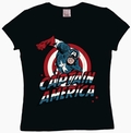 LOGOSHIRT - CAPTAIN AMERICA GIRL SHIRT - SCHWARZ - Shirts - Logoshirt - Girls
