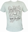 4 x SHIRT - FRISS ODER STIRB - HELLGRAU