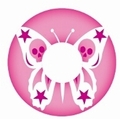 1 x TERROR EYES SKULL'N'BUTTERFLY