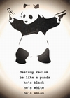 DESTROY RACISM BANKSY POSTER PANDA - Kunstdrucke