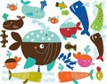 WANDAUFKLEBER CAROLYN GAVIN - WHALES - LARGE - Interior - Wandtattoos - Chocovenyl