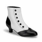 FLORA-1023 - WHITE AND BLACK SPAT ANKLE BOOTS