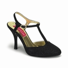 VIOLETTE-12G - BLACK GLITTER PUMP