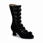 WHIMSEY-115 - BLACK VELVET CALF BOOT WITH STRAPS