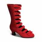 WHIMSEY-115 - RED VELVET CALF BOOT WITH STRAPS