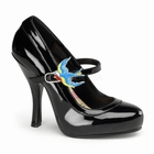 CUTIEPIE-11 - BLACK PATENT MARY JANE SPARROW PUMP